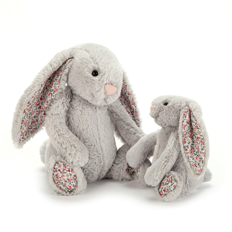 Jellycat bamse, Bashful Blossom Silver kanin - 18 cm