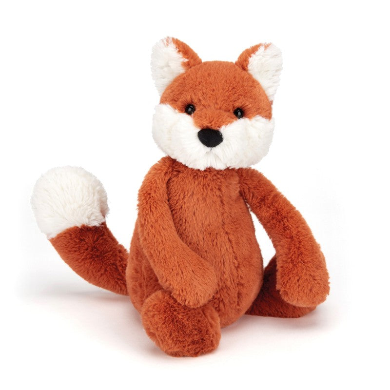 Jellycat Bashful ræv 31 cm bamse siddende frontbillede, hvid baggrund