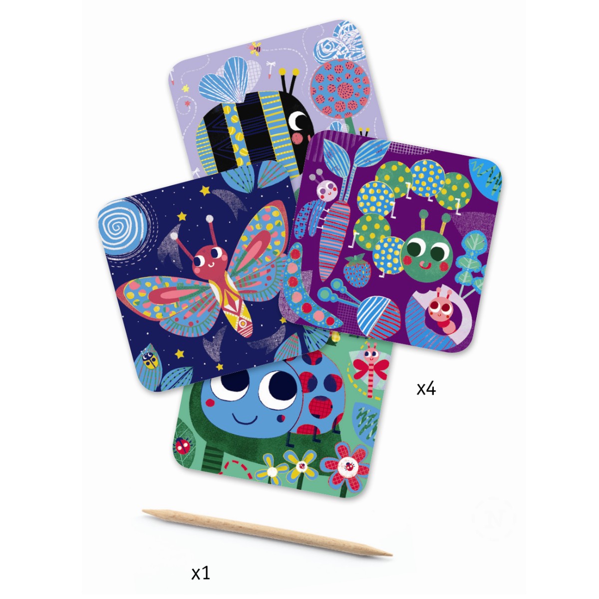 Djeco skrapekort til de små, Insekter