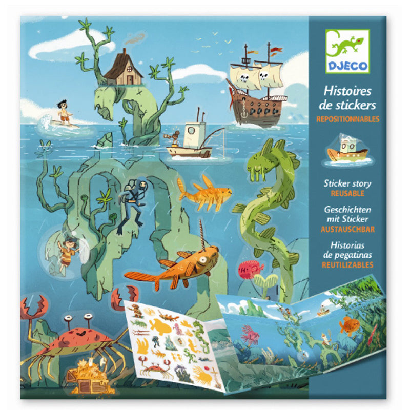 Djeco gjenbrukbare klistremerker, Havet