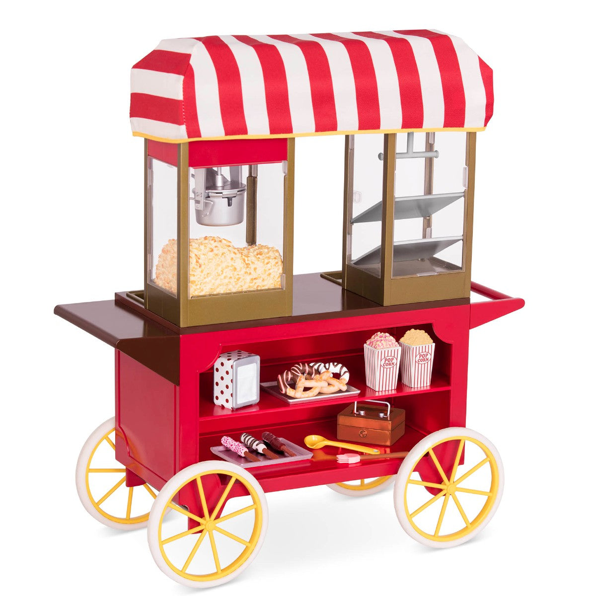 Our Generation dukketilbehør, Kringle- og popcornvogn