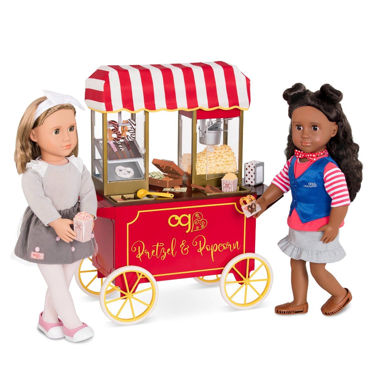 Our Generation dukketilbehør, Kringle- og popcornvogn