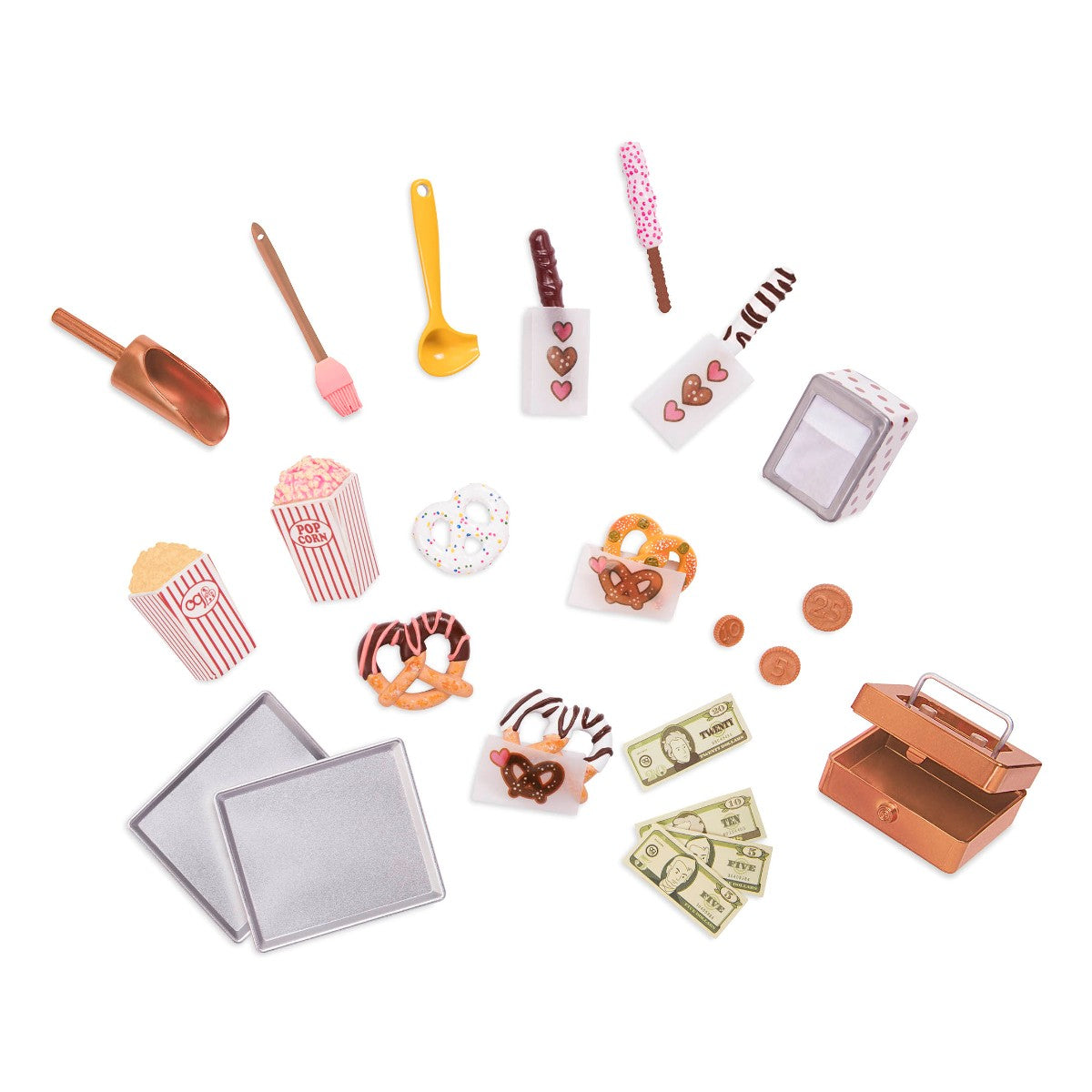 Our Generation dukketilbehør, Kringle- og popcornvogn