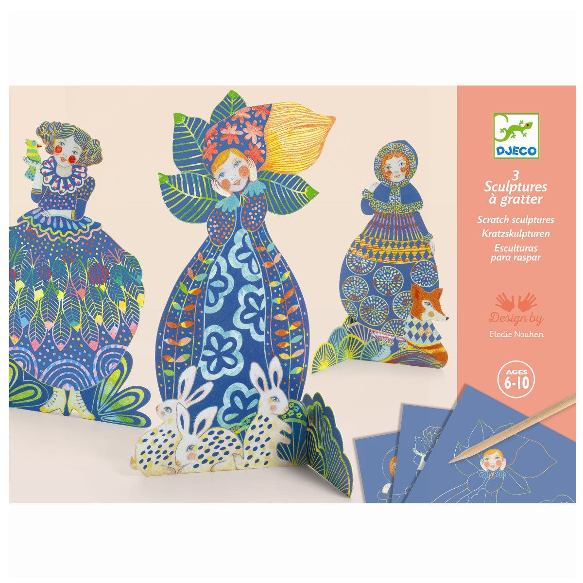 Djeco scratch kort, vakre kjoler