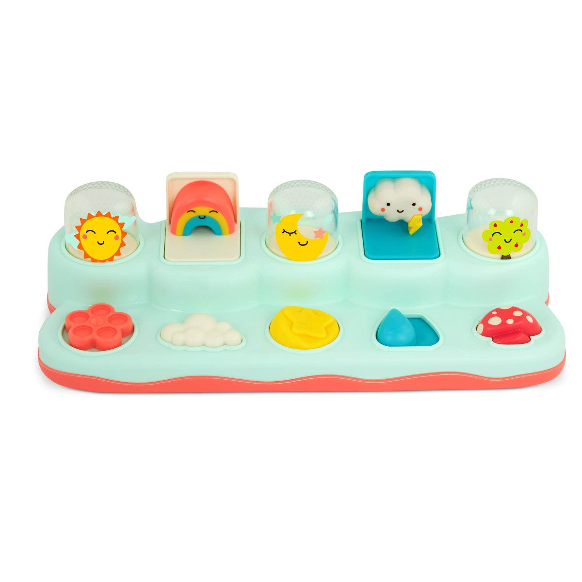 B Toys Pop Up venner pop-up legetøj i lyseblå og gul