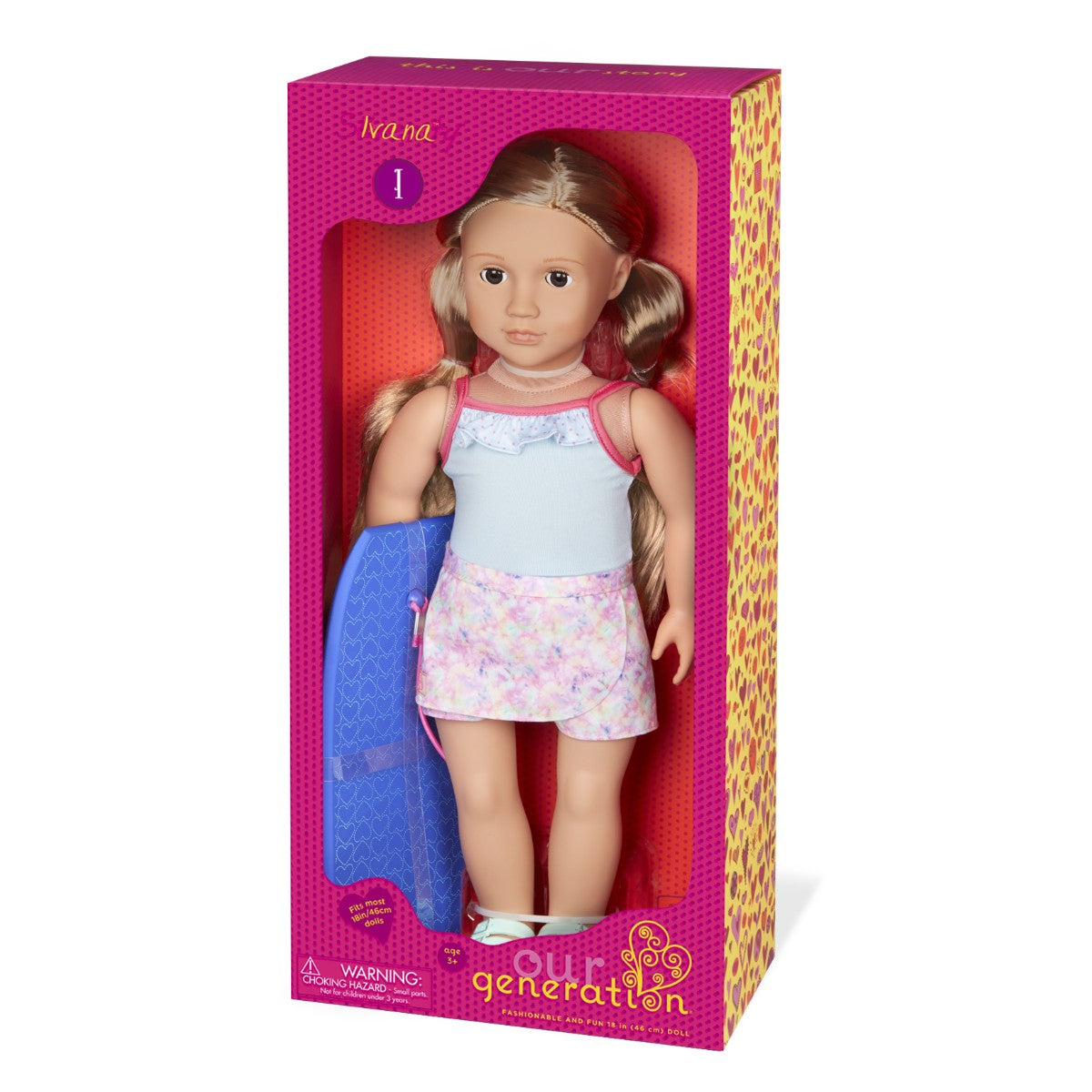 Our Generation dukke Ivana med surfebrett - 46 cm
