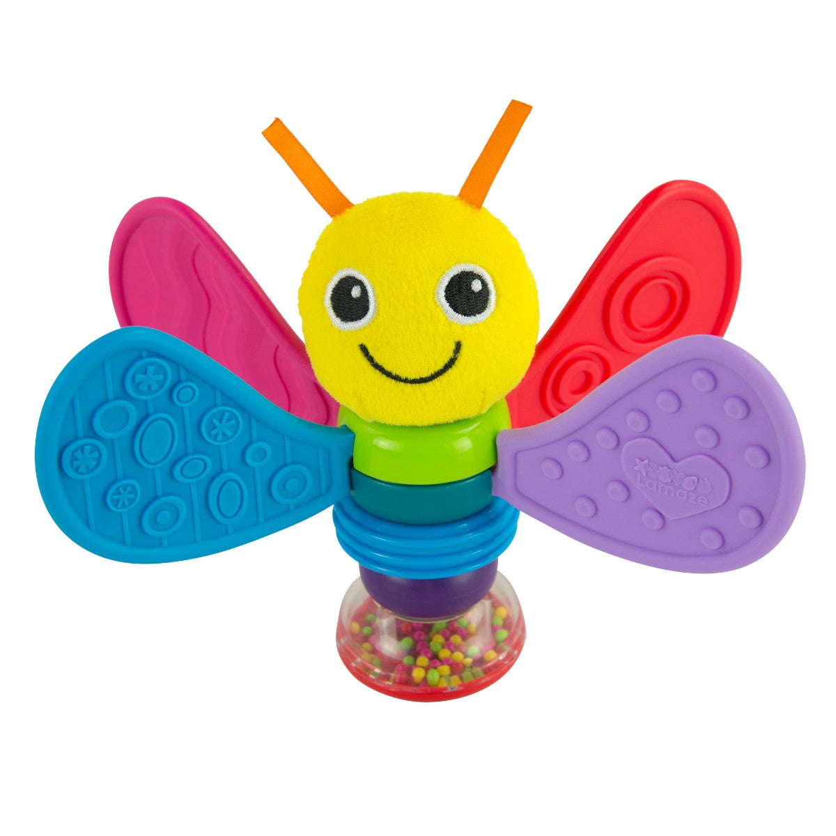 Lamaze rangle plast Freddie sommerfugl farverig med vinger og bideringe