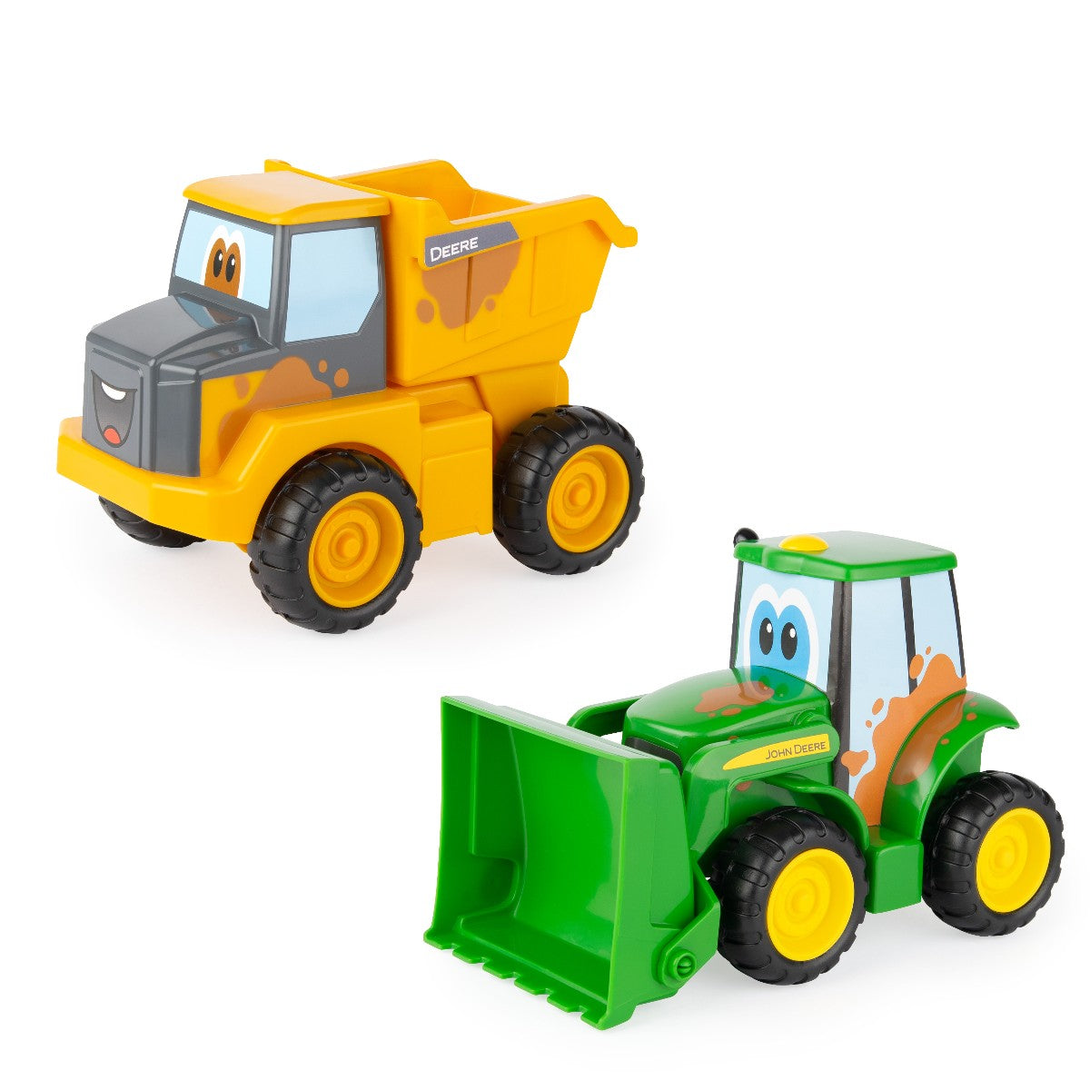 John Deere 30 Farmin Friends ass model med gul lastbil og grøn gravko