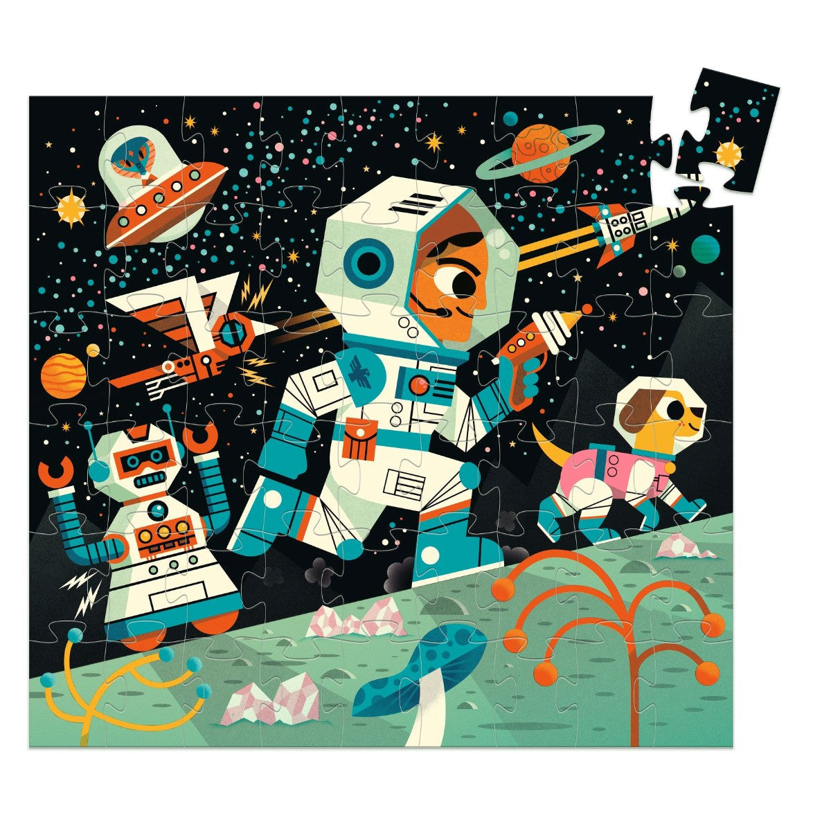 Djeco Silhuettpuslespill, Space station 54 brikker