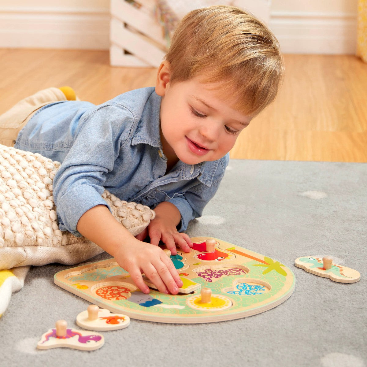 B Toys Knoppuslespill, Dino - Fra 18 mdr.