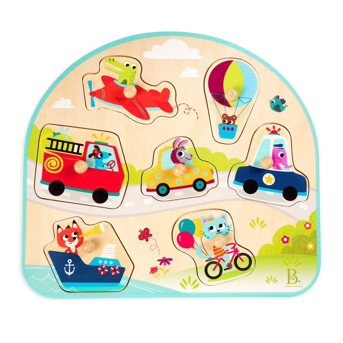 B Toys Knoppuslespill, Transport - Fra 18 md.