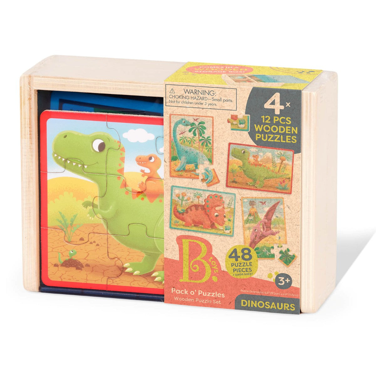 B Toys Puslespill, 4-i-ett - Dino