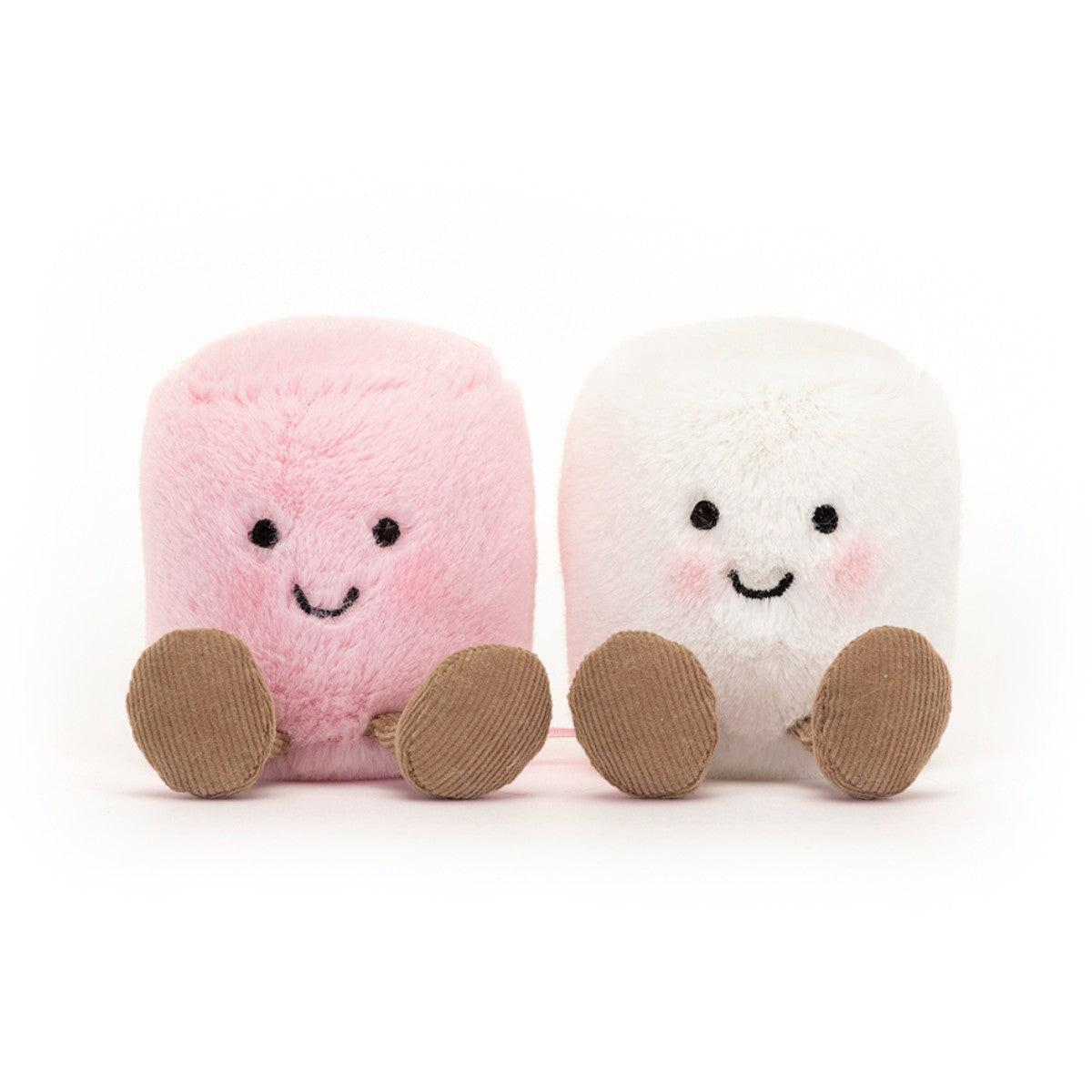 Jellycat bamse, Amuseable Fun, Amuseable hvit og lyserosa marshmallow - 15 cm