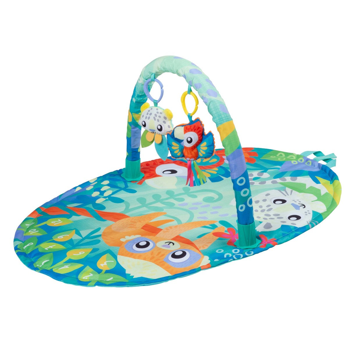 Playgro aktivitetstæppe, Play Gym Jungle legemåtte med buer og rangler til baby.