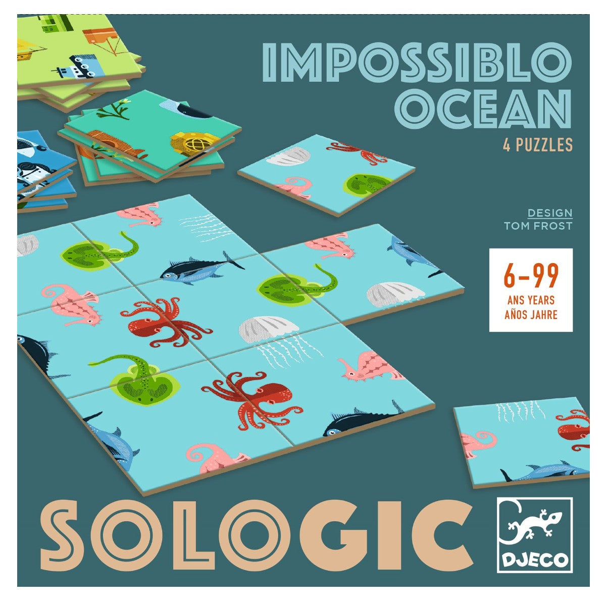Djeco Sologic Impossiblo Ocean spil, puslespil med havdyr og biler