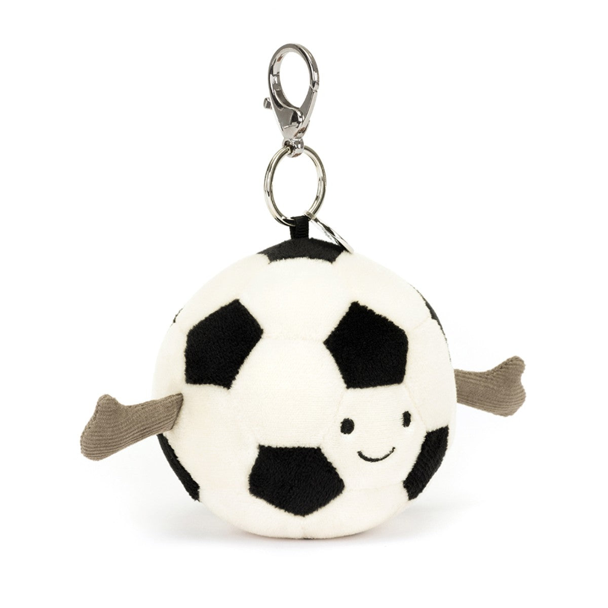 Jellycat nøglering, Amuseables Sports fodbold vedhæng med ansigt, 16 cm