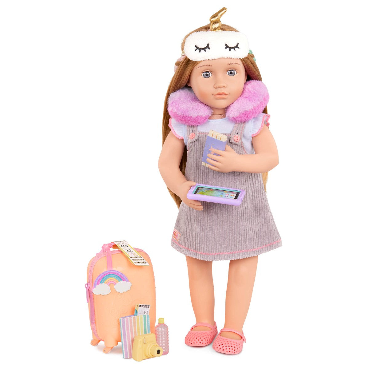 Our Generation dukketilbehør, Kuffertsett - regnbue