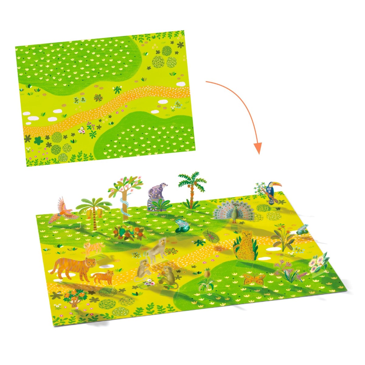 Djeco kreative stående klistremerker, dyr