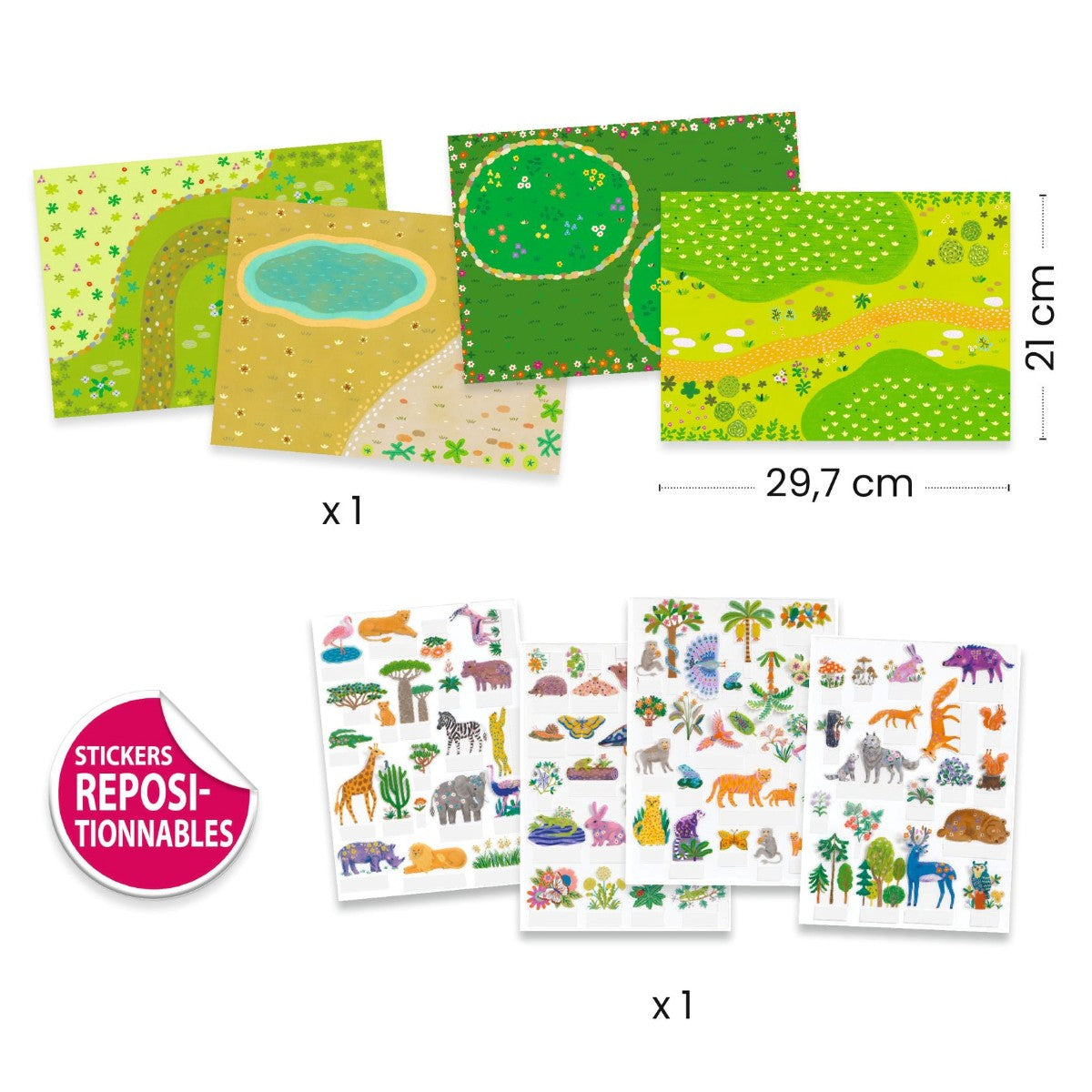 Djeco kreative stående klistremerker, dyr