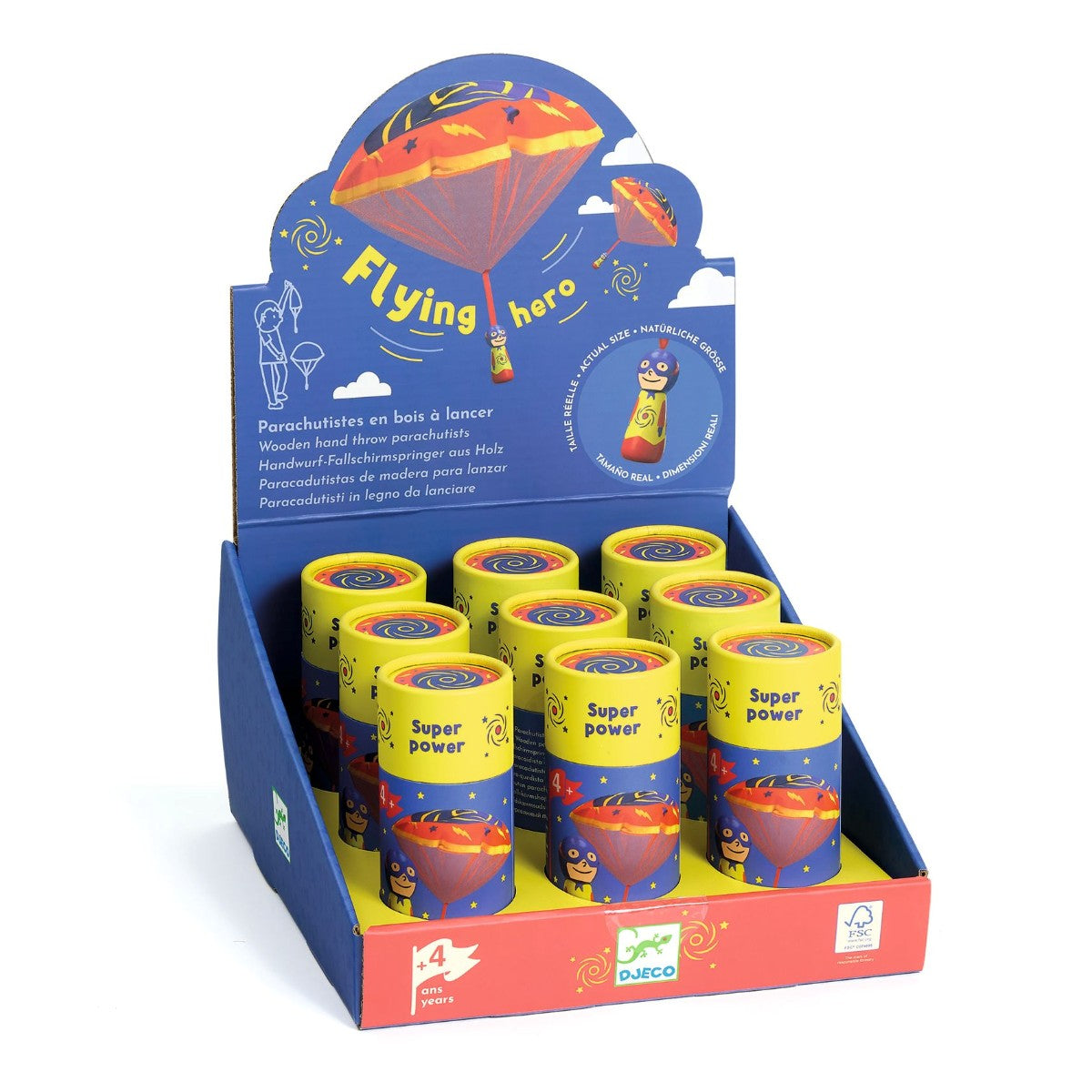 Djeco Fallskjermhopper, flyvende helter - assortert.