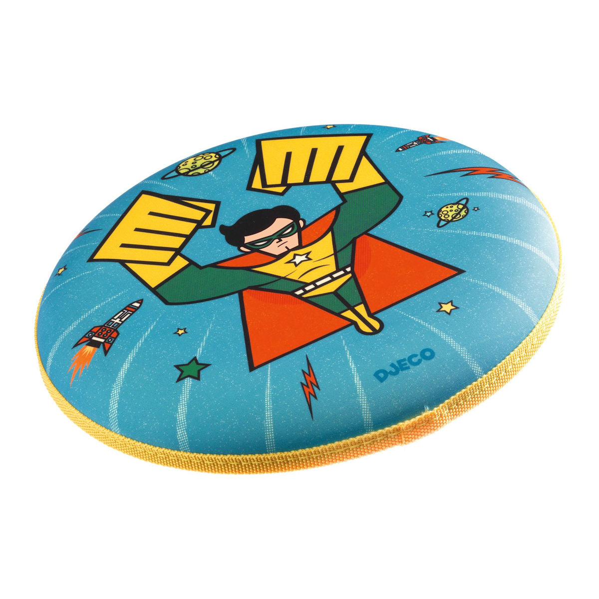 Djeco Frisbee, Superhelt med Robin-lignende figur og tegneseriemotiver
