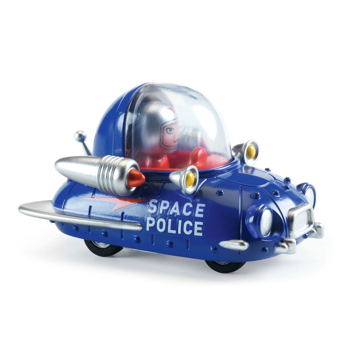 Djeco Crazy Motors Space politi metalbil med figur