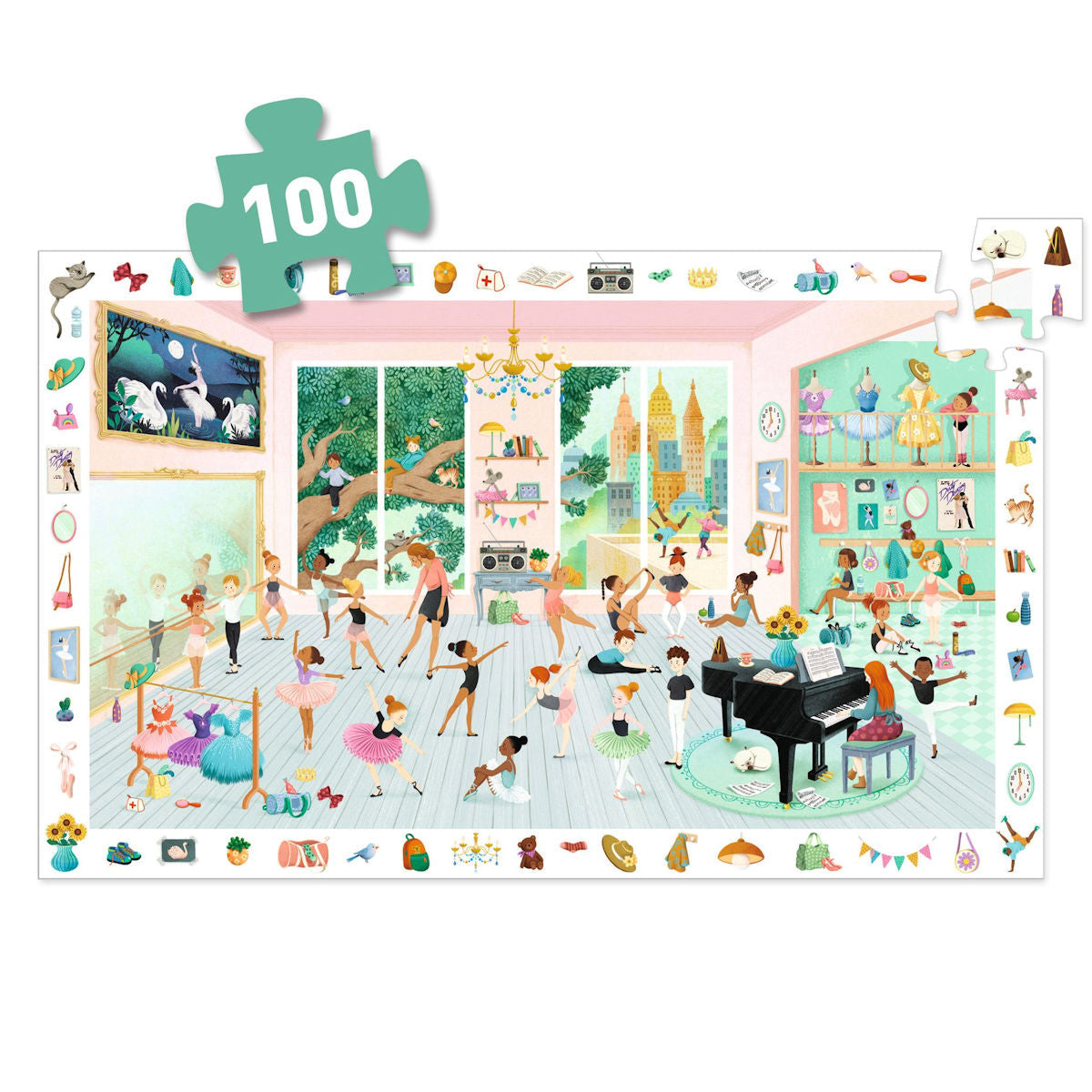 Djeco Observasjonspuslespill, Danseskole - 100 brikker