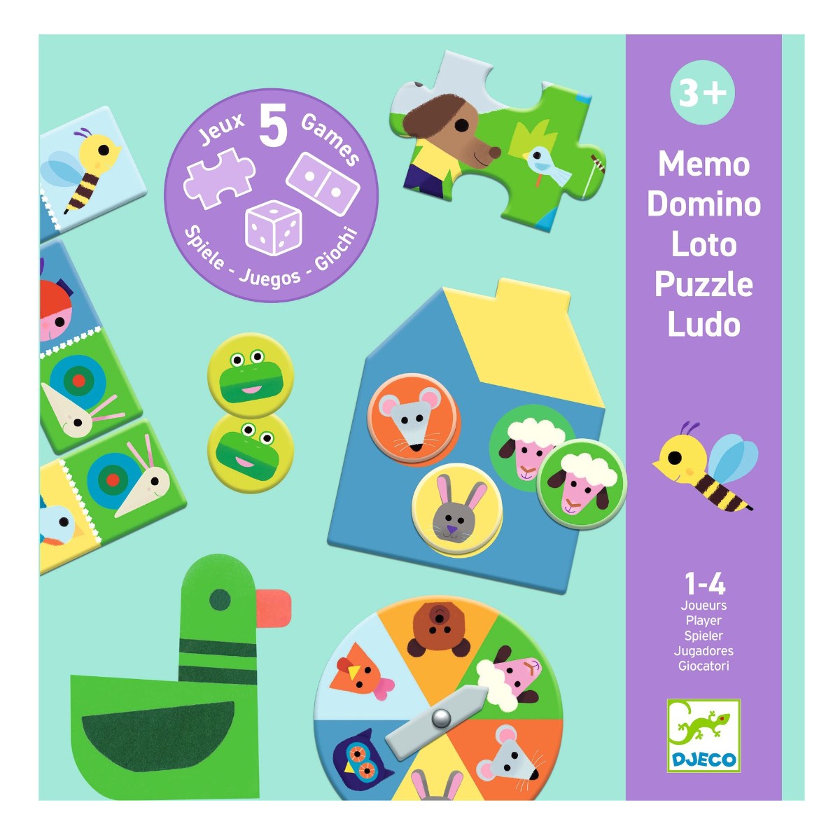 Djeco Lek & Lær, 5 spill på bondegården