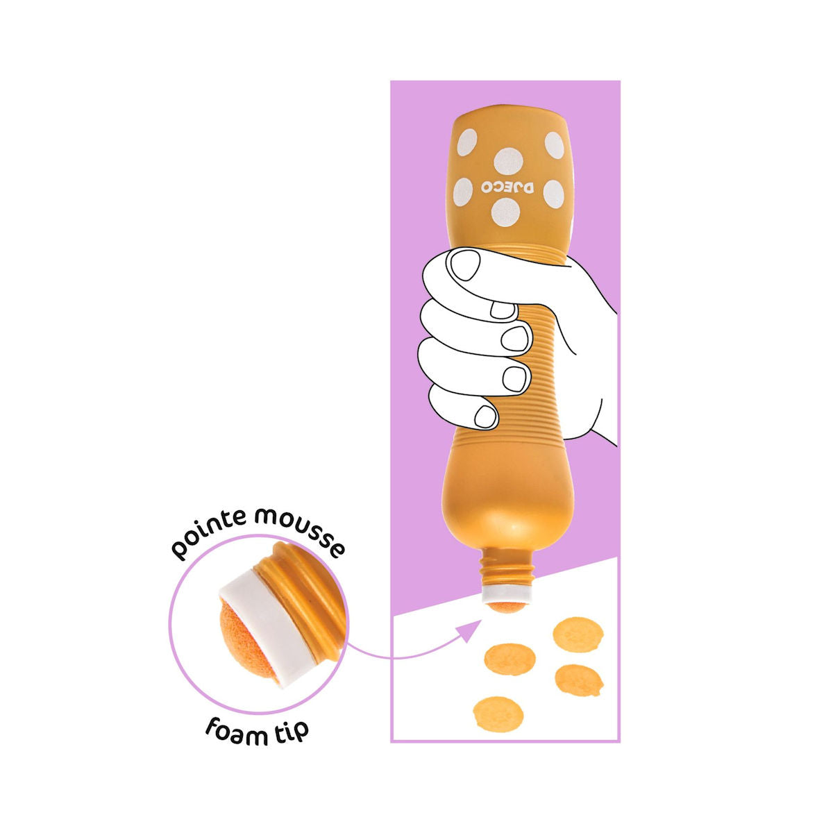 Djeco skumdupp-tusjer, 4 stk. - Perlemor