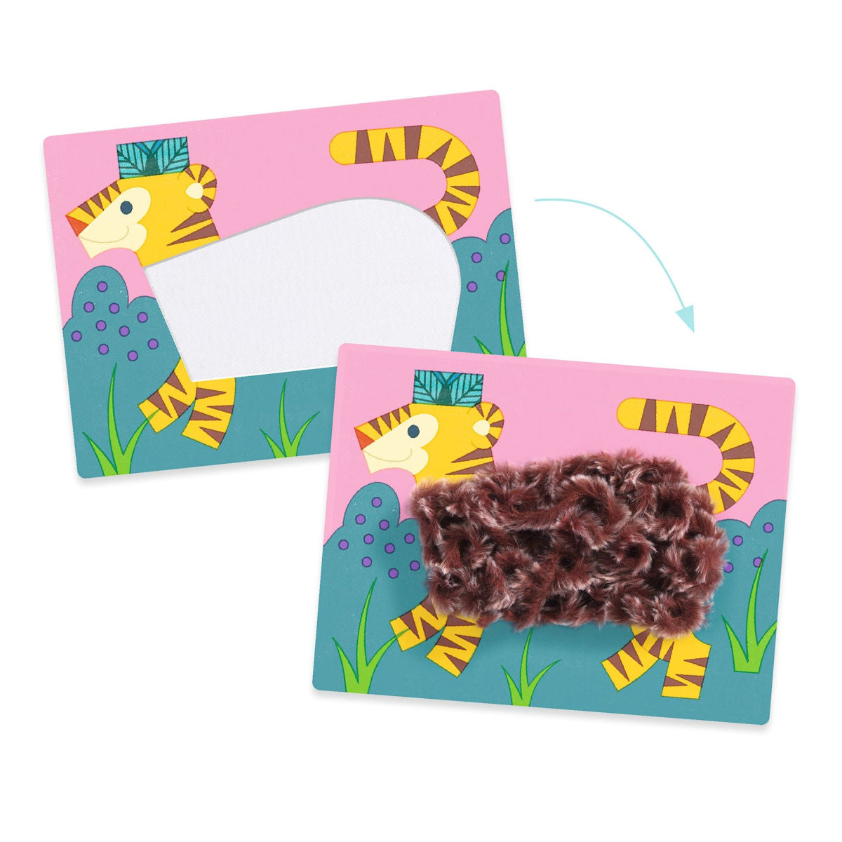 Djeco Kreativt sett med ullgarn, Fluffy dyr