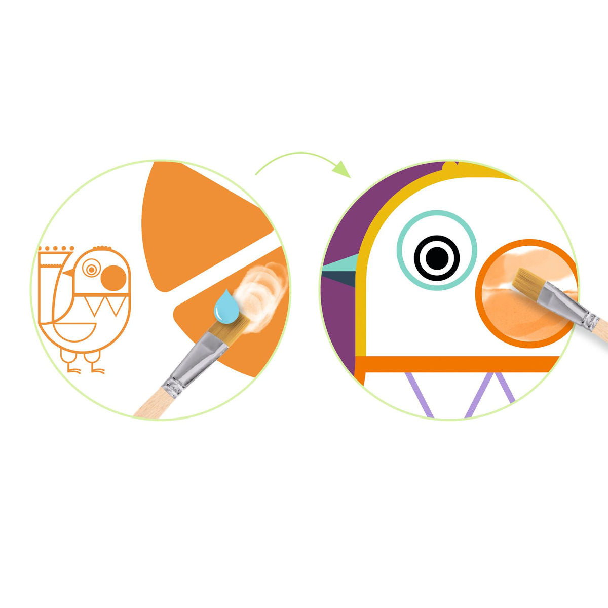 Djeco Kreativt maleri, Buttede kinn