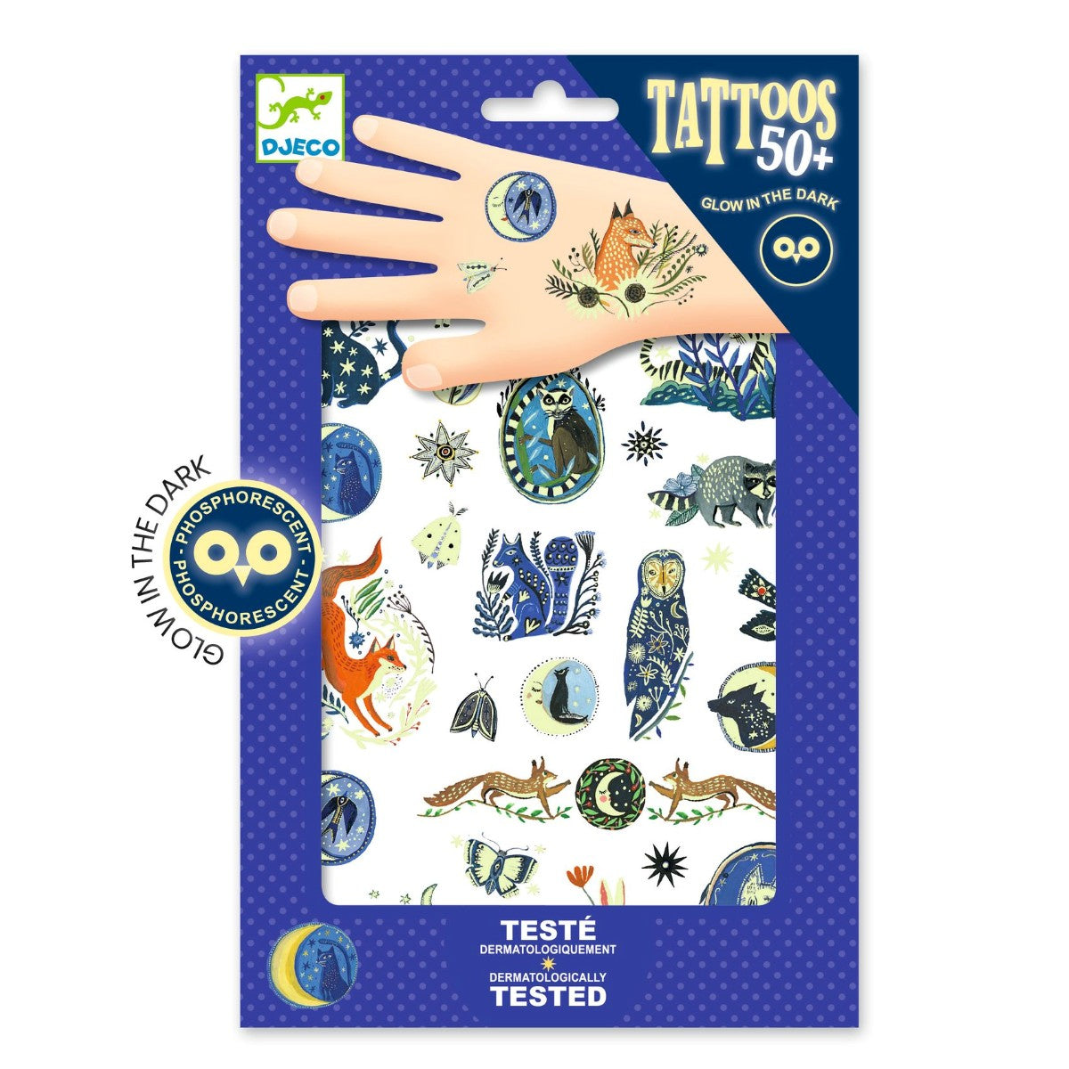 Djeco tatoveringer Nattens reflektioner midlertidig tatovering ark