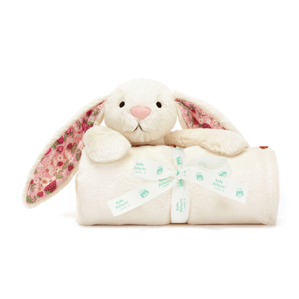 Baby Jellycat teppe, Bashful kanin, Mimi Strawberry - 56 cm