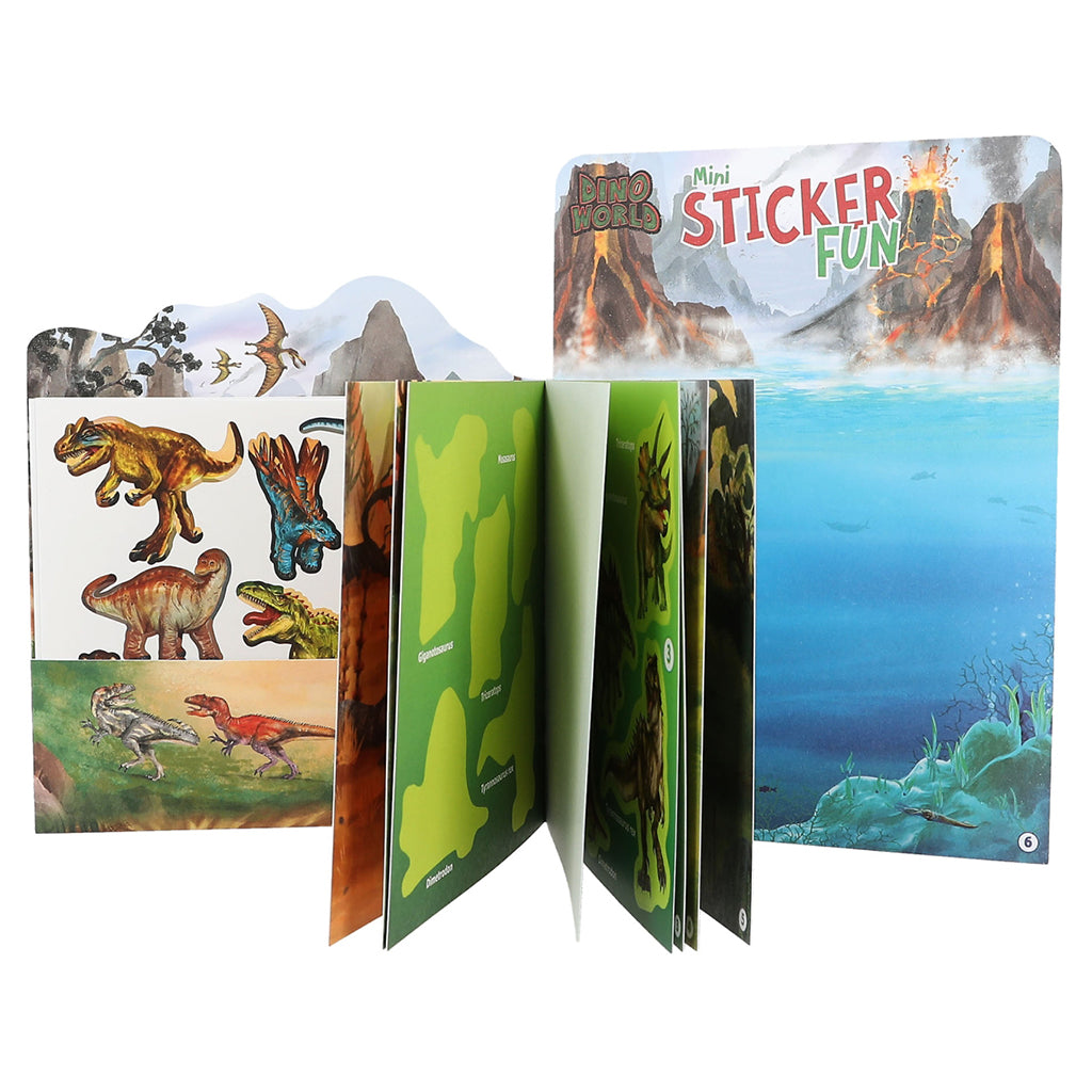 Dino World Mini Sticker Fun, Aktivitetsbok m. klistermerker