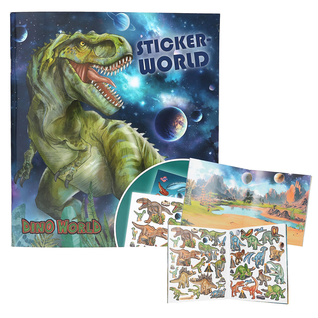 Dino World klistermærkebog Galaxy med dinosaurer og klistermærker