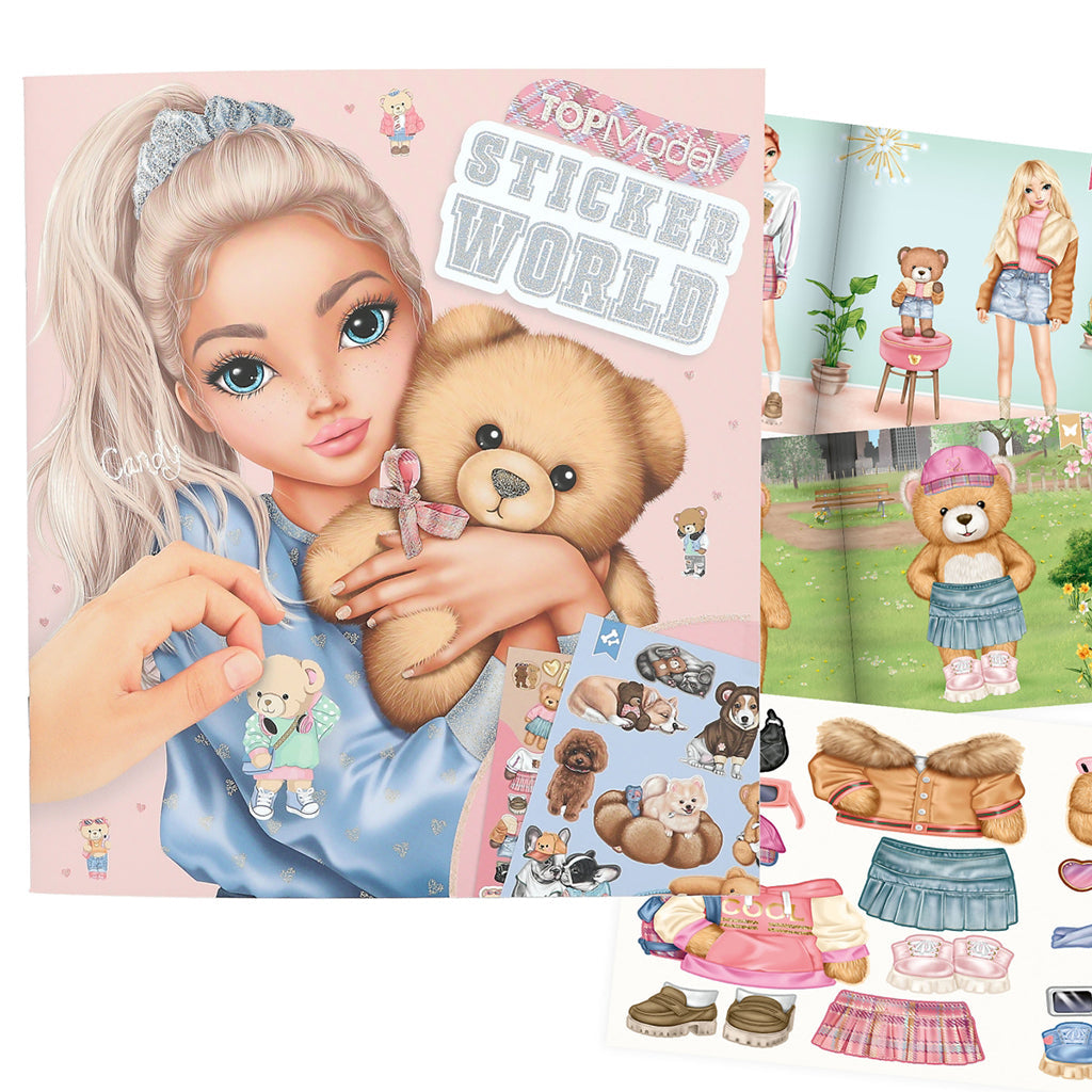 TopModel Stickerworld, Klistermerkebok - Team Teddy