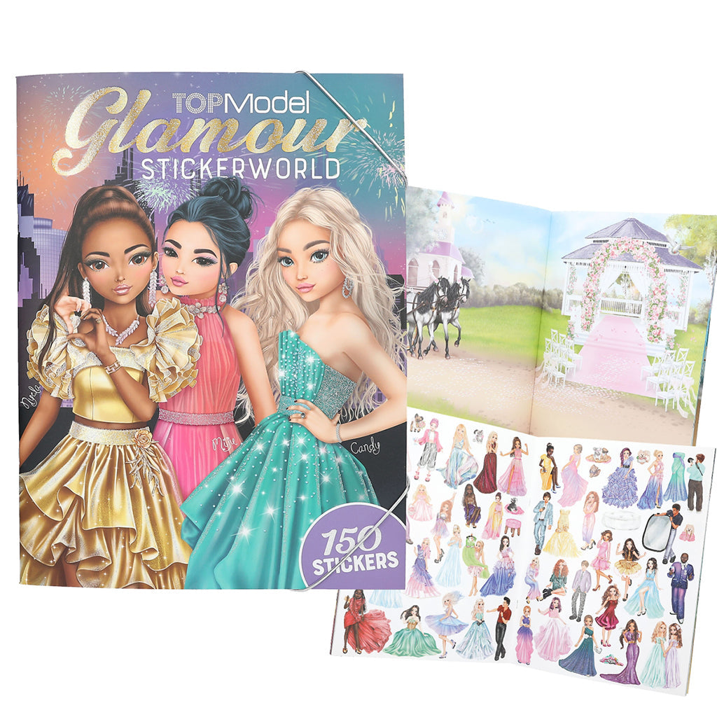 TopModel Glamour Stickerworld, klistermærkebog for børn og kreative sjæle