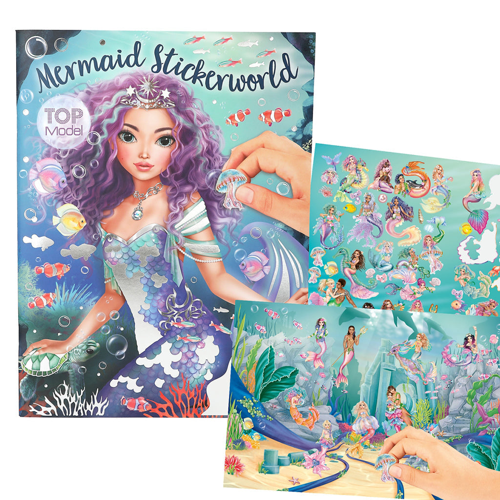 TopModel Metallic Stickerworld, Klistermerkebok - Mermaid
