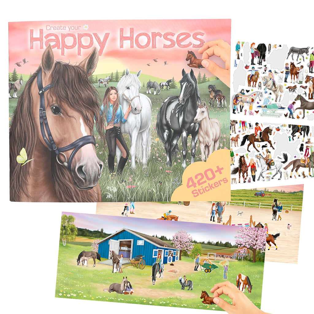 Create your Happy Horses, Klistremerkebok