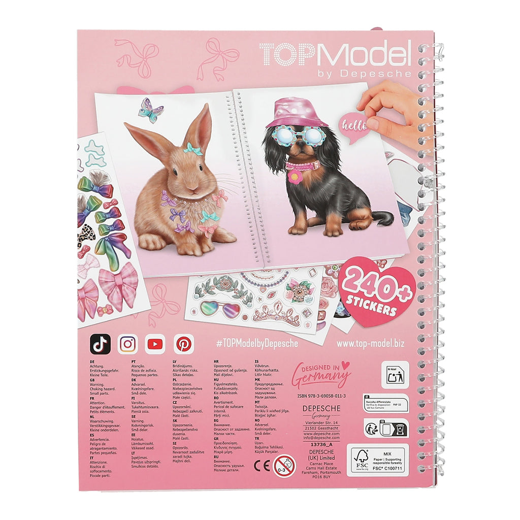 TopModel Dress Me Up Klistremerkebok, Cute animals