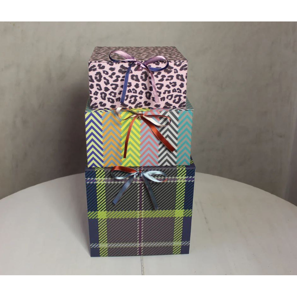 Daisy Boxes, Big Box Art Deco - Tartan Lilac