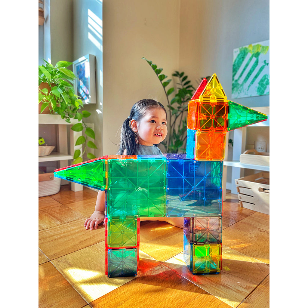Magna-Tiles Clear Colours, Magnetisk byggesett med 100 deler