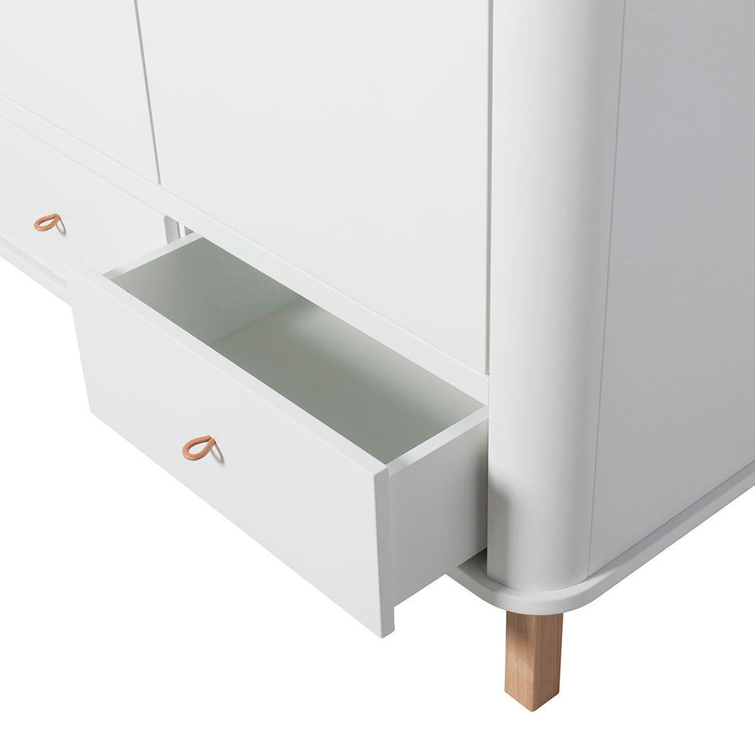 Oliver Furniture Wood klesskap med 2 dører, hvit/eik - høyde 204 cm