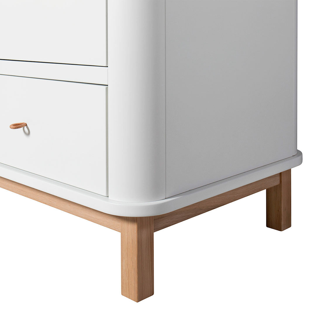 Oliver Furniture Wood klesskap med 3 dører, hvit/eik - høyde 204 cm