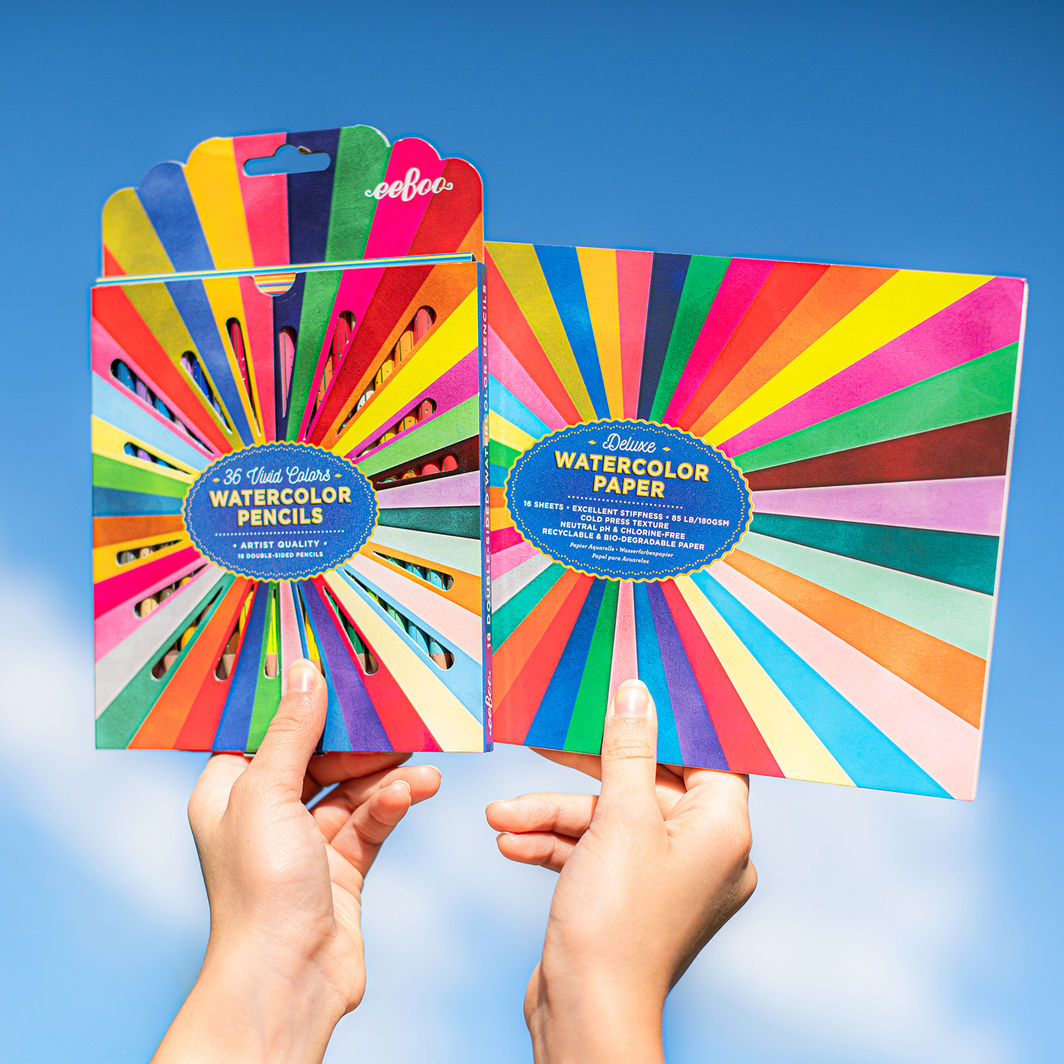 eeBoo 36 doble akvarellfargeblyanter, Rainbow