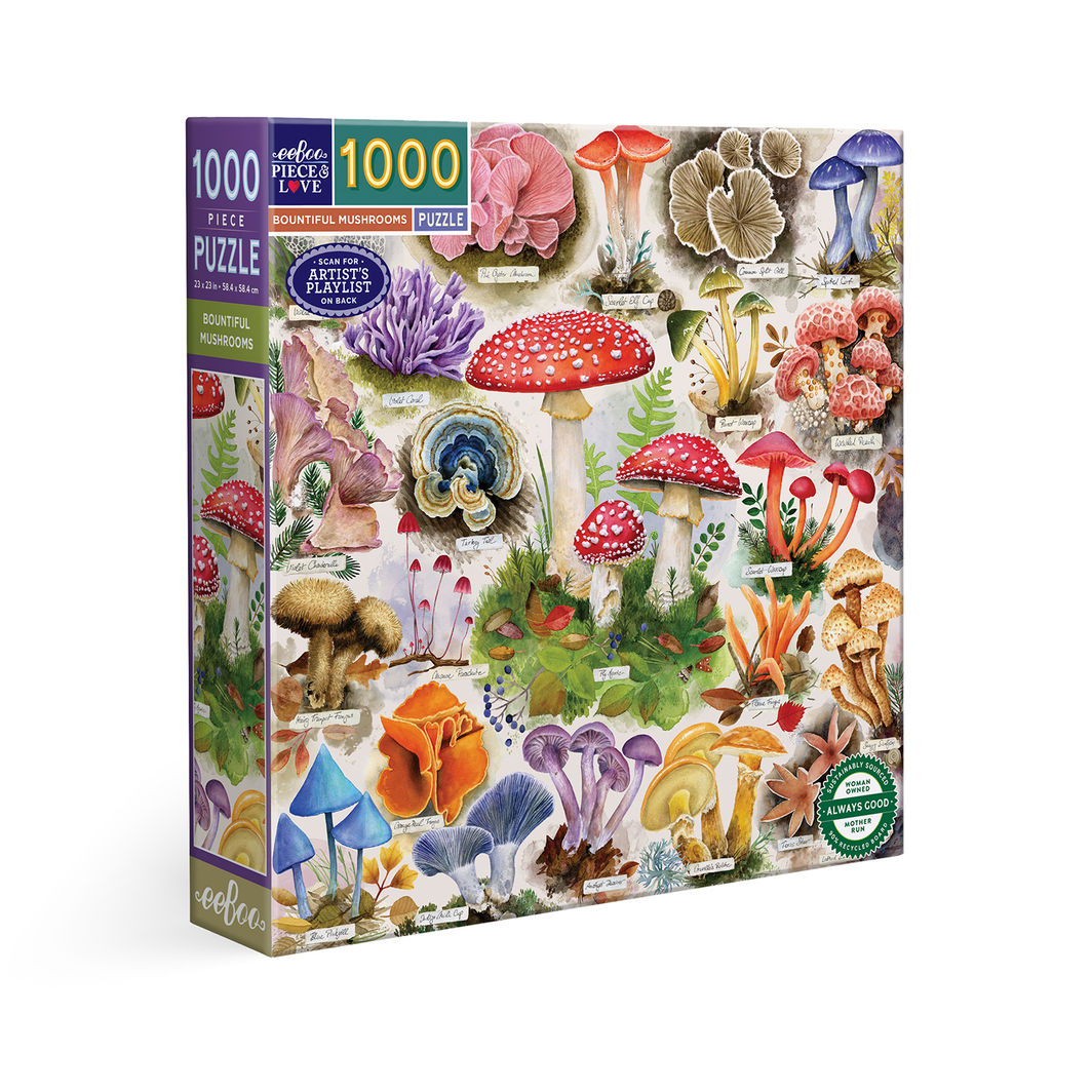 eeBoo Puslespil 1000 brk, Bountiful Mushrooms