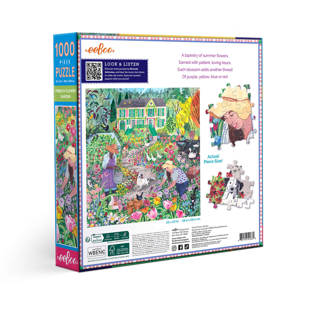 eeBoo Puslespill 1000 brikker, French Flower Garden