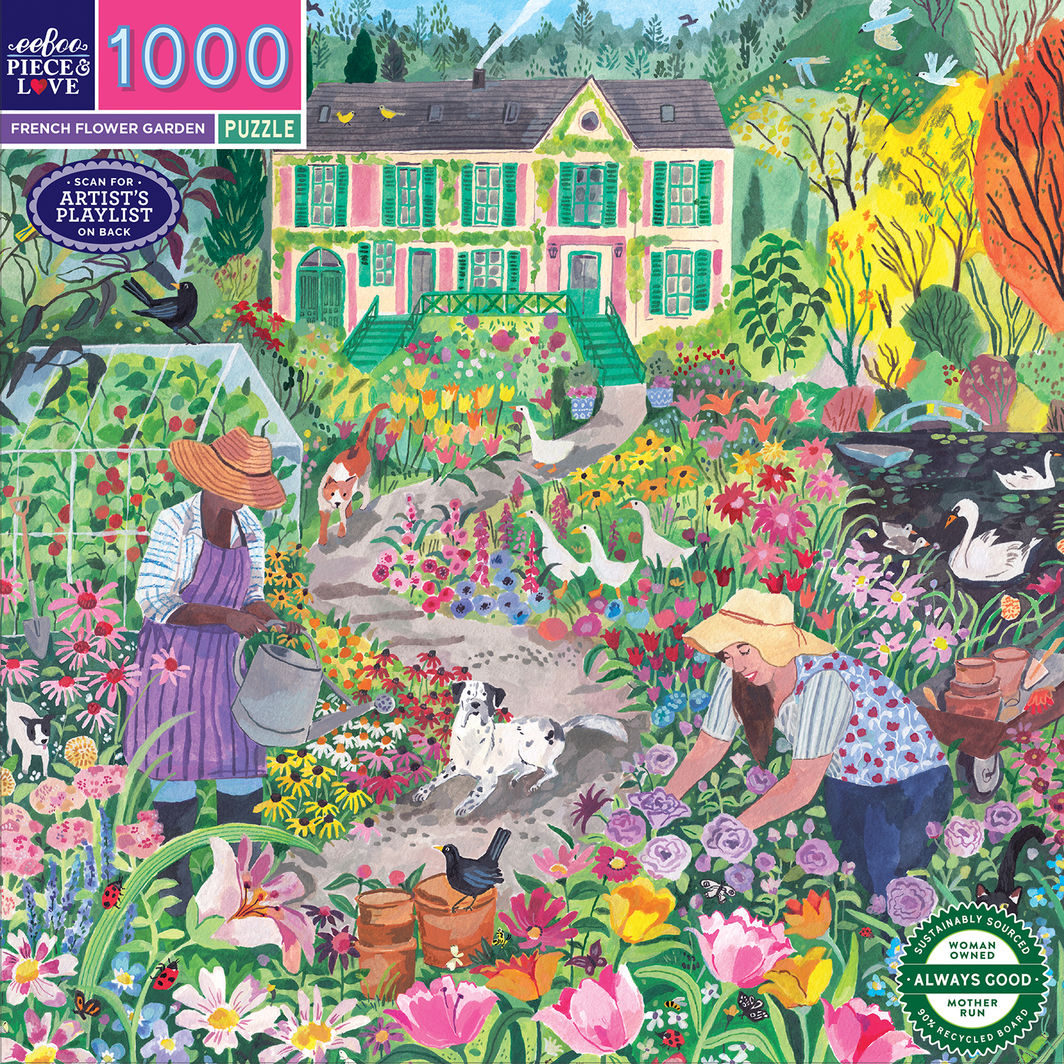 eeBoo Puslespill 1000 brikker, French Flower Garden