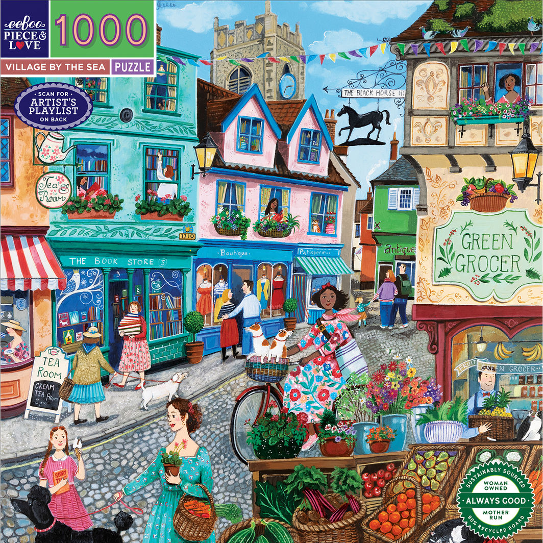 eeBoo Puslespill 1000 brikker, Village by the Sea