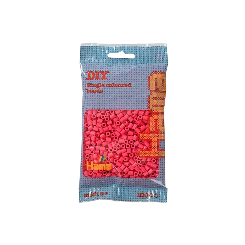 Hama Midi perler i pose, 1000 stk - pink